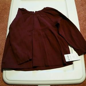 NEW burgundy toddler girls blouse